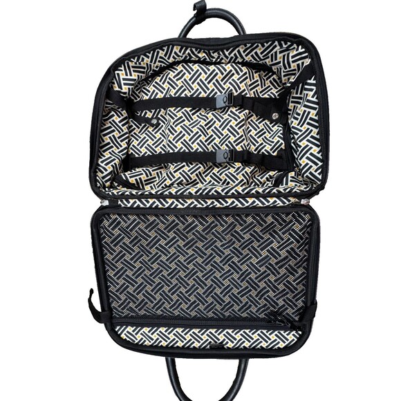 Vera Bradley Rolling Laptop Bag Black Quilted Work Tote Wheeled Carry On Travel - Picture 11 of 15